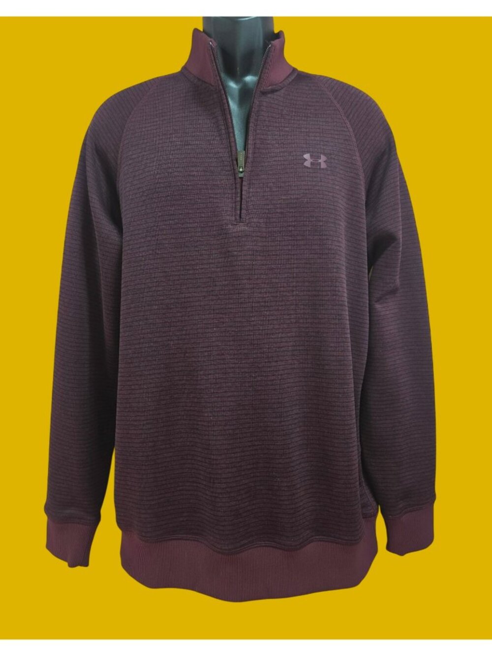 Under Armour Mens Burgundy Fleece Half Zip Jacket Large